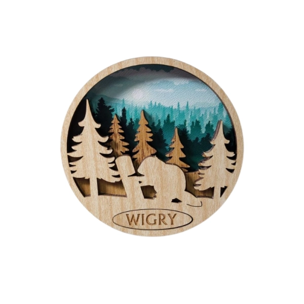 Drewniany magnes 3D UV - Bóbr N1